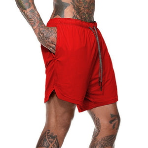 Plain Men's Swimming Shorts with Cellphone Storage