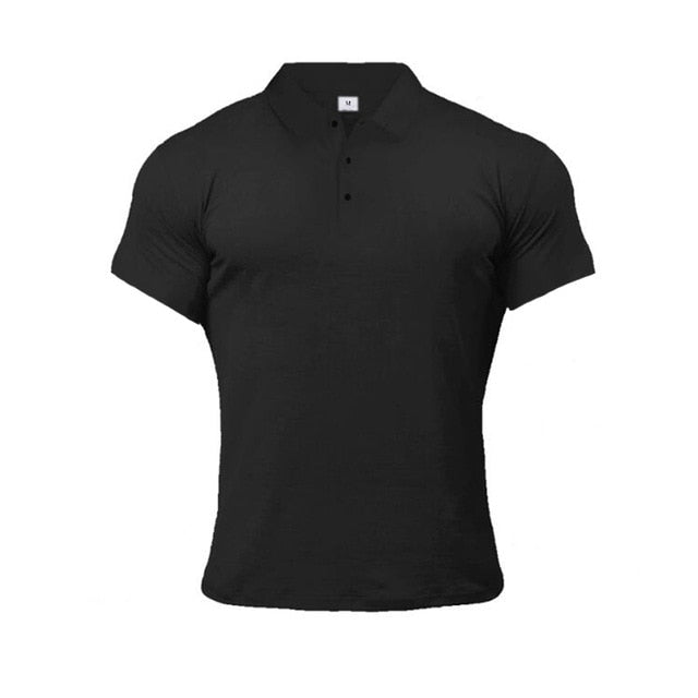picture of a black Plain Men's Polo Shirt