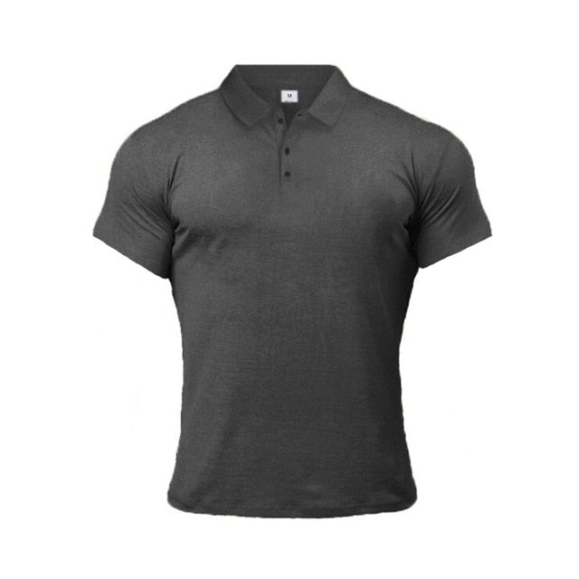 picture of a grey Plain Men's Polo Shirt