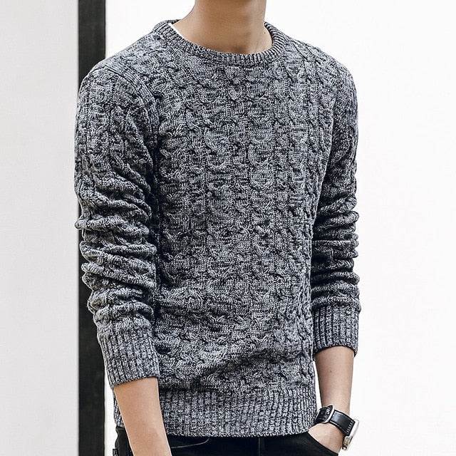 MENS JUMPERS PLAIN CREW NECK CASUAL FORMAL KNITTED WINTER PULLOVER