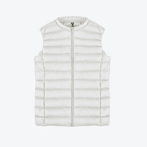 Picture of a Plain Women's Sleeveless Puffer Vest white