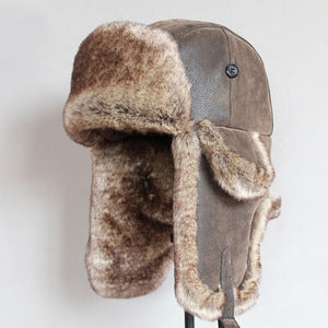 Picture of a Plain Men's Winter Bomber Hat brown