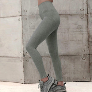 Picture of Women's Plain High Waist Push-Up Sport Leggings army green