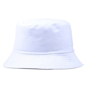 picture of a white Plain Unisex Vibrant Bucket Hat