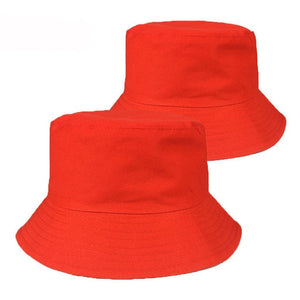 picture of two red Plain Unisex Vibrant Bucket Hat