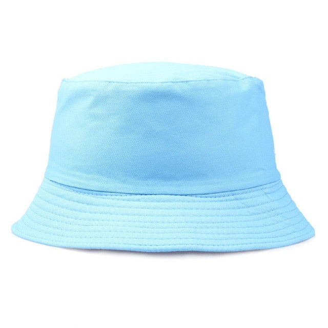 picture of a blue Plain Unisex Vibrant Bucket Hat