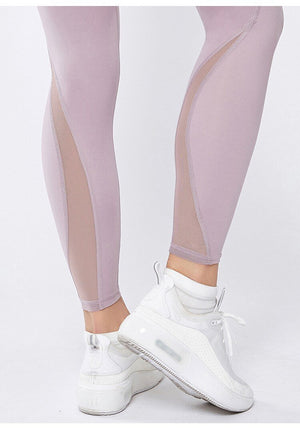 Picture of a Women's High Waist Workout Gym Anti-Sweat Leggings ankles pink