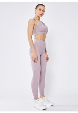 Picture of a Women's High Waist Workout Gym Anti-Sweat Leggings purple
