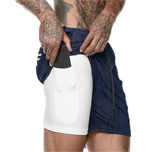 picture of a Plain Men's Swimming Shorts with Cellphone Storage blue