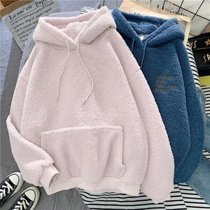 Picture of a Women's Oversized Soft Cotton & Microfiber Pullover Hoodie pink