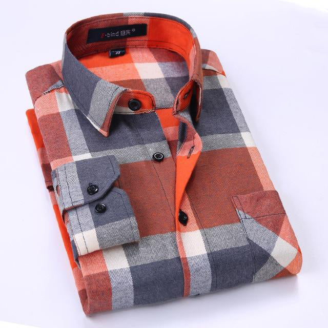 Picture of a Bright Flannel Button Up Shirt orange