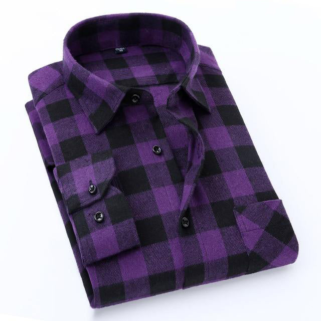 Picture of a Bright Flannel Button Up Shirt purple