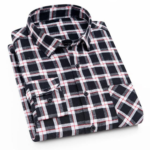 Picture of a Bright Flannel Button Up Shirt black and white