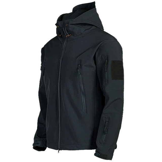 Picture of a Plain Men's Hooded Winter Jacket - Windproof and Waterproof black