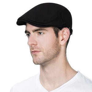 Picture of a Plain Men's Newsboy Cap Cotton Made & British Styled black