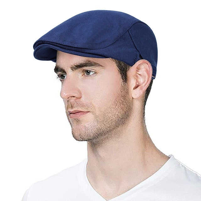 Picture of a Plain Men's Newsboy Cap Cotton Made & British Styled blue