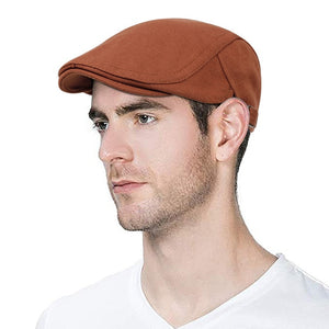 Picture of a Plain Men's Newsboy Cap Cotton Made & British Styled brown