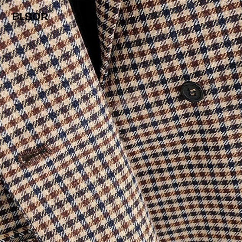 Picture of a Plaid Women's Professional Blazer Jacket