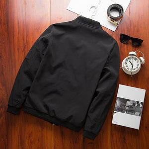 Picture of a Casual Men's Plain Bomber Jacket black back