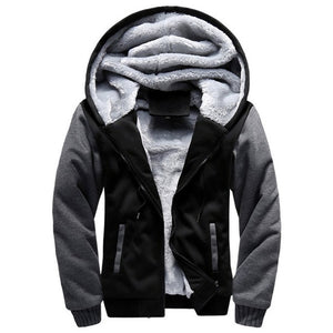 Mens Winter Fleece Hoodie Sweatshirt Thick Warm Coat Dark Blue at   Men's Clothing store