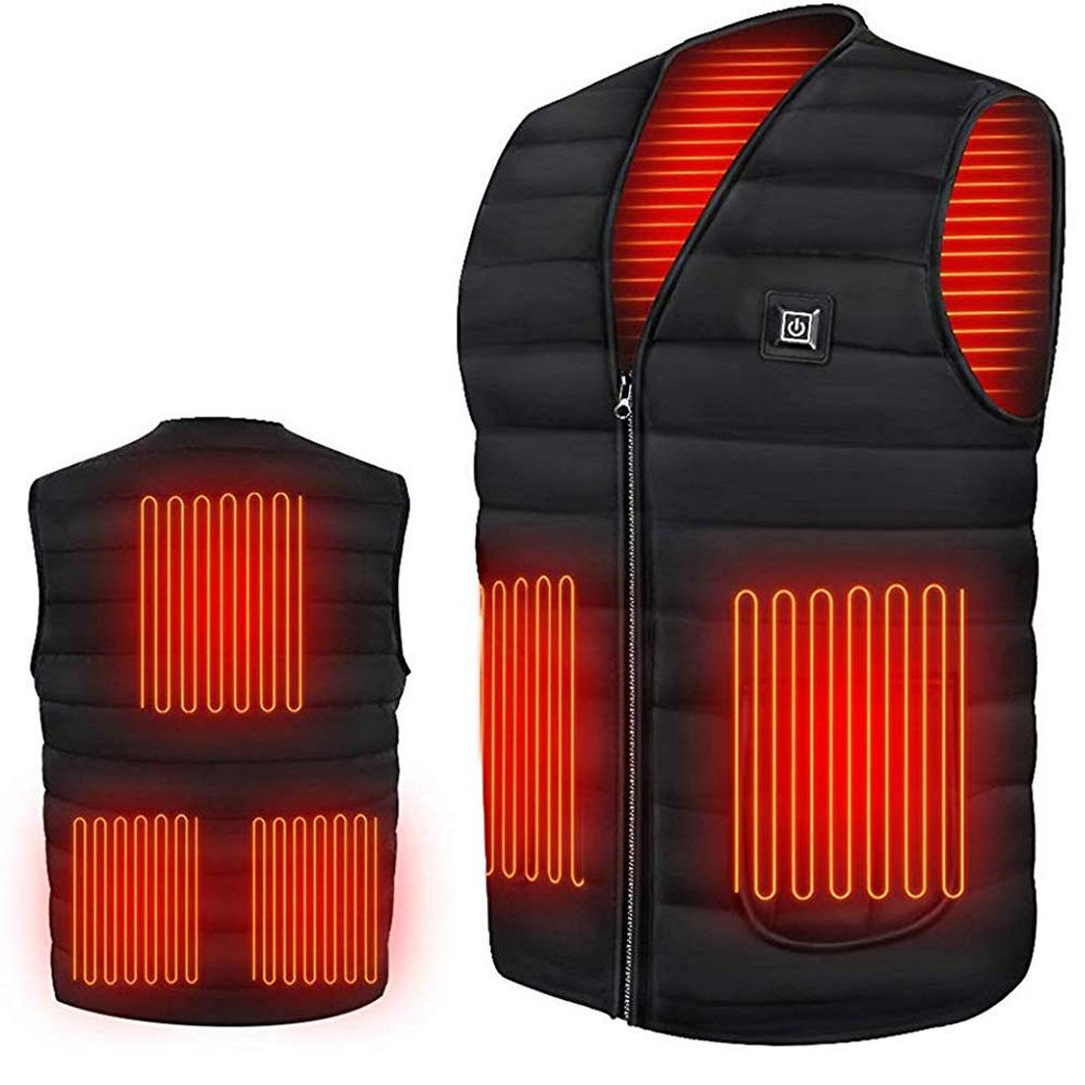 Picture of a Heated Winter Thermal Cotton Vest black