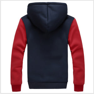Picture of a Men's Thick Winter Zip-Up Hooded Sweatshirt and Jacket back