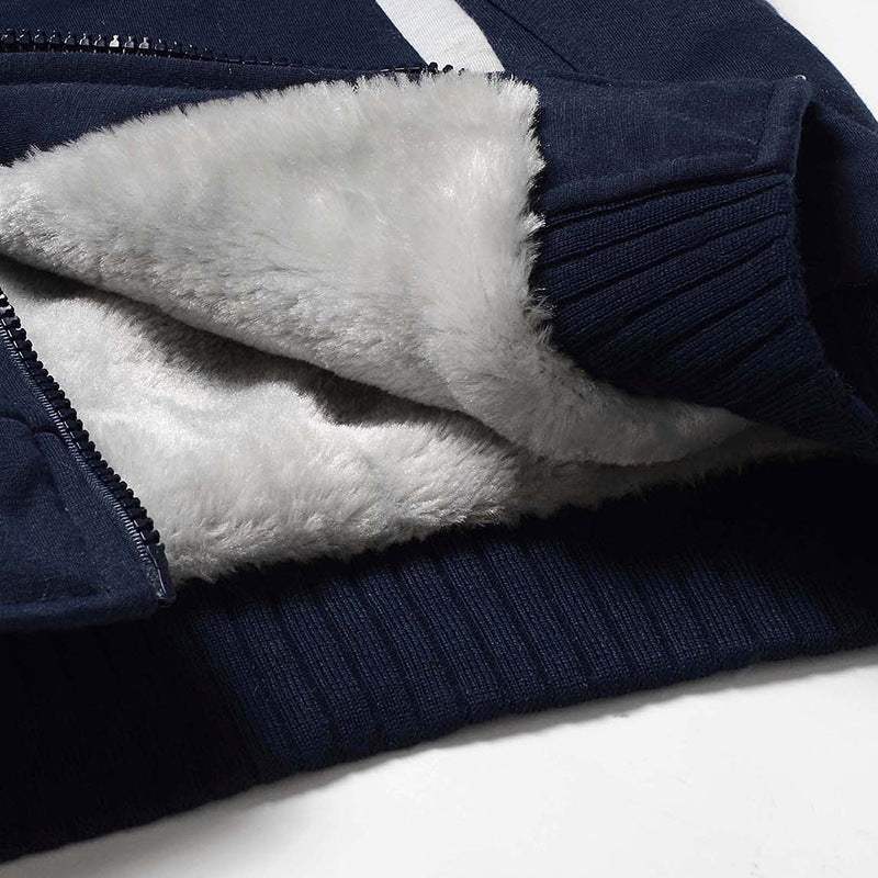 Picture of a Men's Thick Winter Zip-Up Hooded Sweatshirt and Jacket inside material