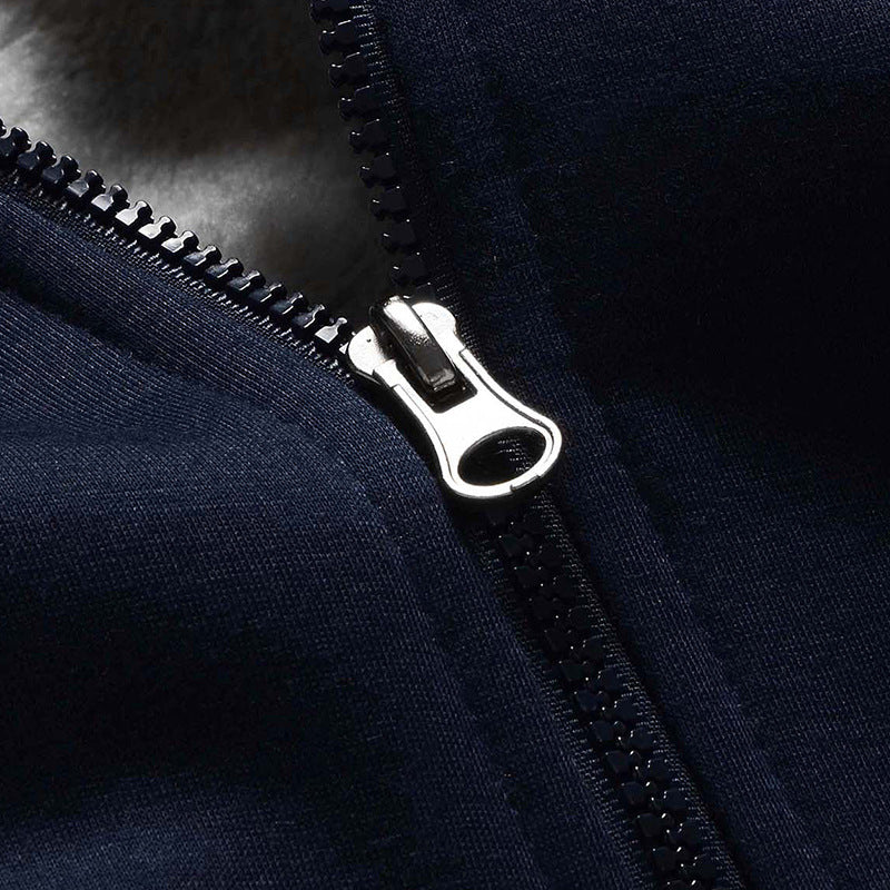 Picture of a Men's Thick Winter Zip-Up Hooded Sweatshirt and Jacket zipper