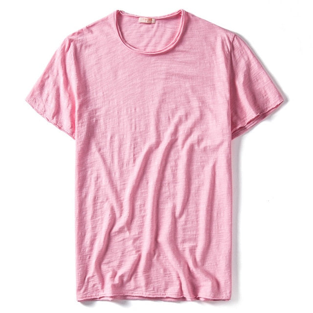 Picture of a Men's Short Sleeve Shredded Cotton T-Shirt pink