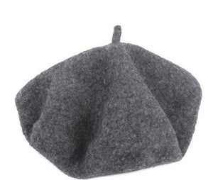 Picture of a Plain Women's Wool Beret grey