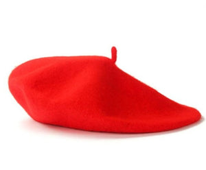 Picture of a Plain Women's Wool Beret red