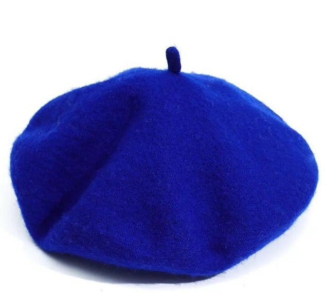 Picture of a Plain Women's Wool Beret blue