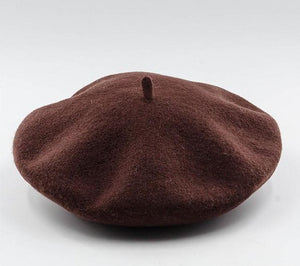 Picture of a Plain Women's Wool Beret coffee