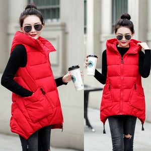 Picture of a Women's Thick Cotton Vest for Long Protection Red
