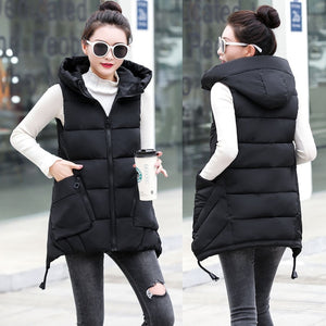 Picture of a Women's Thick Cotton Vest for Long Protection black