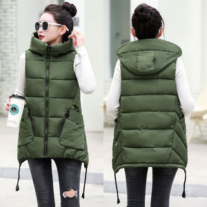 Picture of a Women's Thick Cotton Vest for Long Protection green