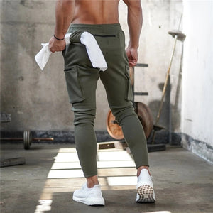 Picture of a Plain Men's Fitness & Workout Cotton Pants with Storage tan