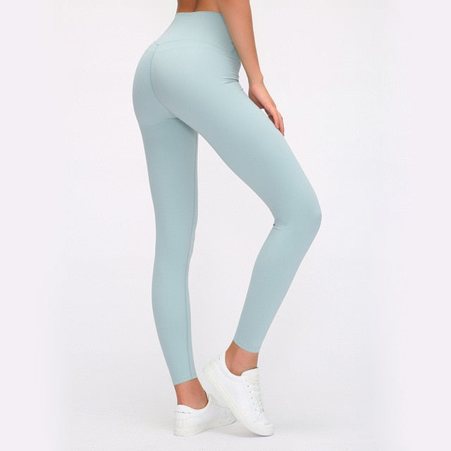 Picture of a Plain Women's Fitness Leggings light blue