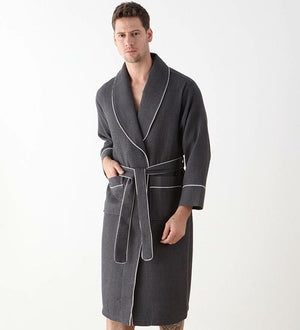 Picture of a Men's Luxury Waffle Knit Robe in grey