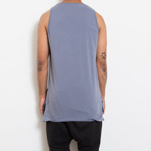 Picture of a Plain Men's Grey Tank Top back view