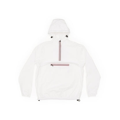Picture of a Women's Quarter Zip White Waterproof Rain Jacket product in front of a white backdrop