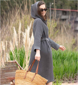Picture of a Women's Waffle Knit Robe with Hood