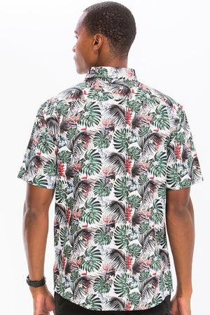 Picture of a Men's Exotic Floral Hawaiian Shirt back view