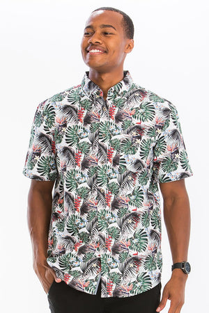Picture of a Men's Exotic Floral Hawaiian Shirt front